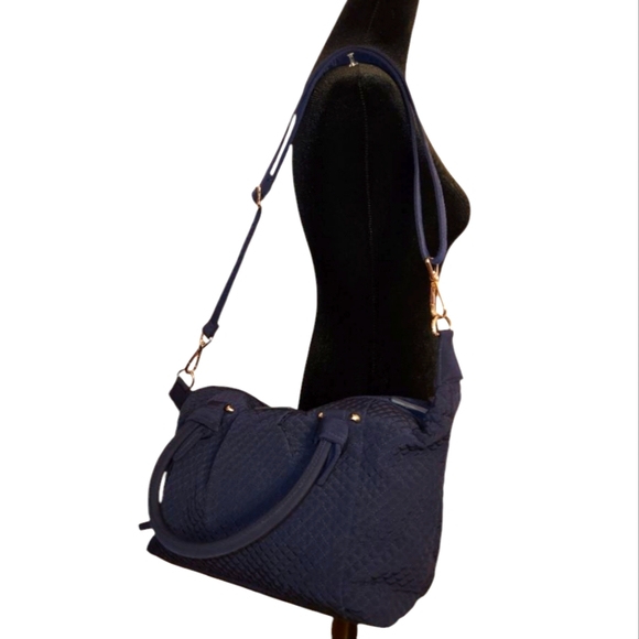VERABRADLEY Women’s Microfiber Hadley Satchel Bag Navy Blue - Picture 1 of 16